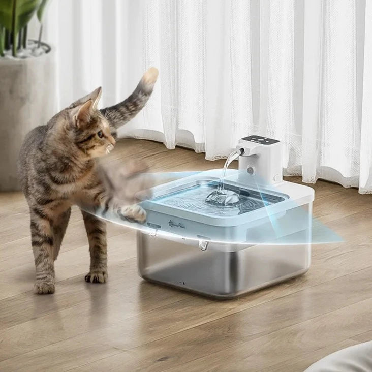 Automatic White Stainless Steel Wireless Cat Water Fountain Australia Furrniture